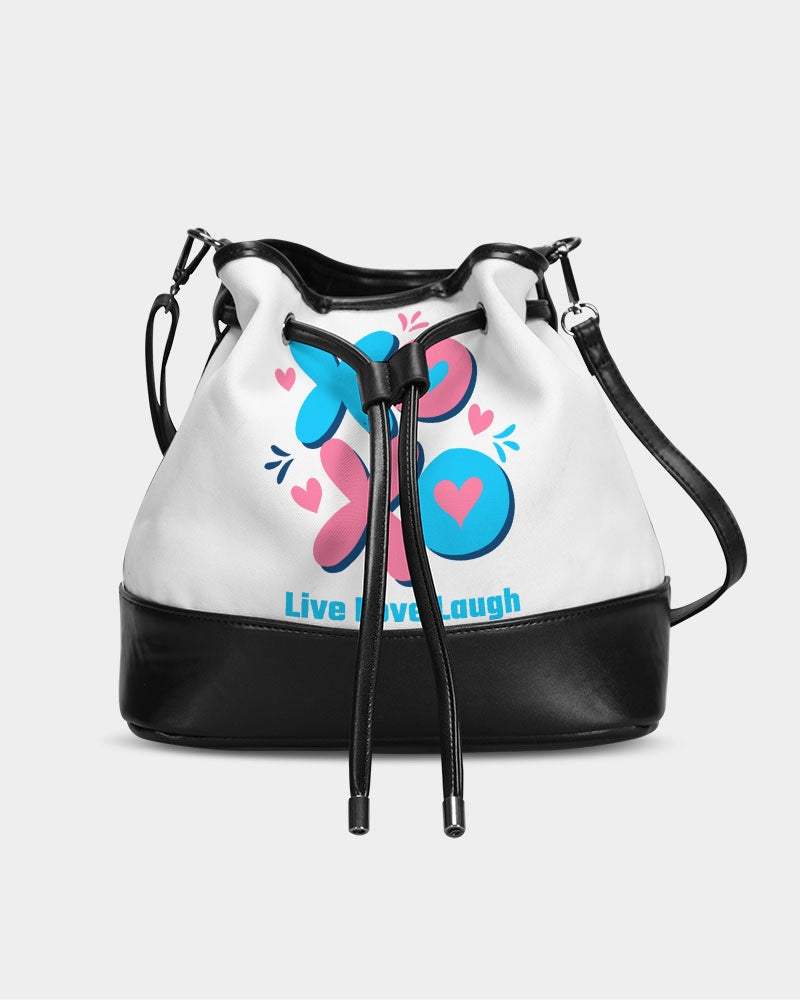 Live Laugh Love Mini Drawstring Bucket Bag