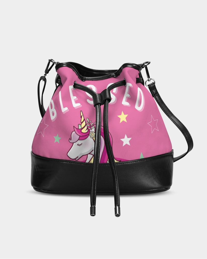 Blessed Mini Drawstring Bucket Bag