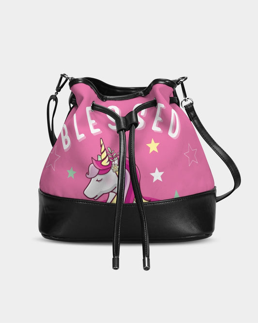 Blessed Mini Drawstring Bucket Bag