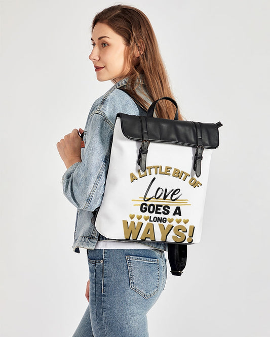 A Little Bit of Love Goes A Long Ways Casual Flap Backpack