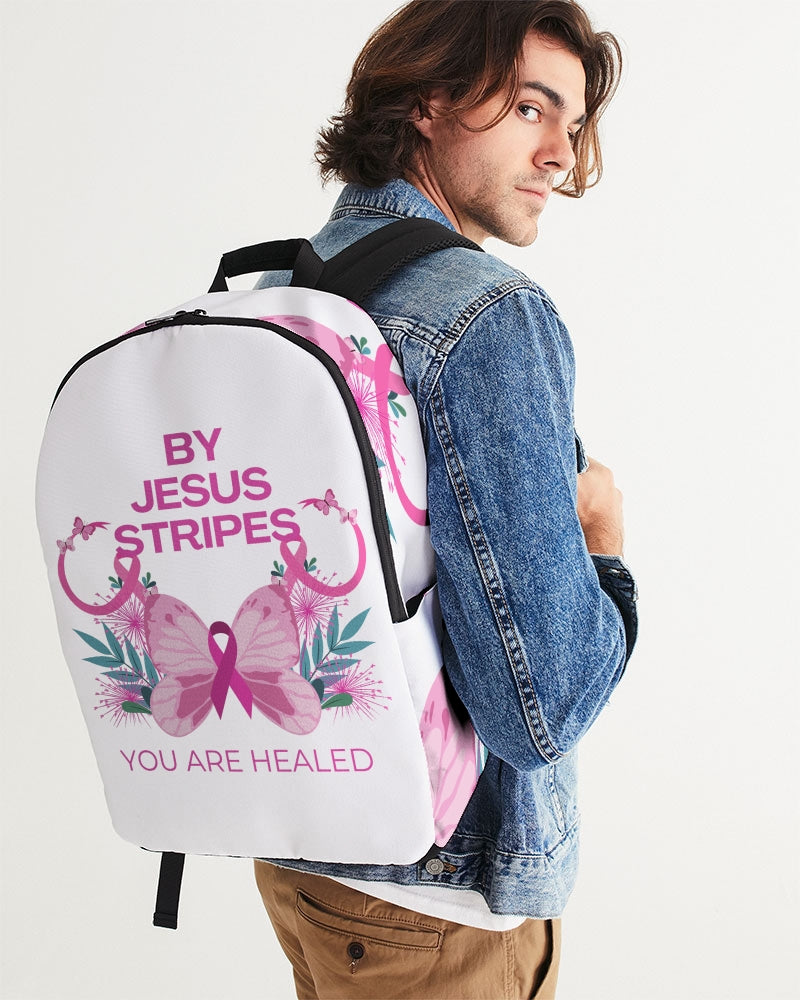 By Jesus Christ Stripes You Are Healed Large Backpack