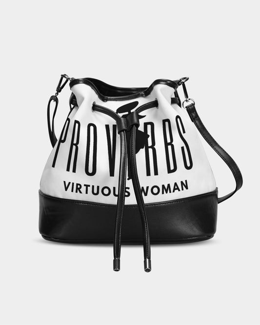 Proverbs Virtuous Woman Mini Drawstring Bucket Bag