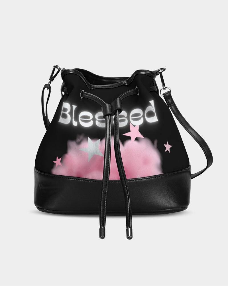 Blessed Mini Drawstring Bucket Bag