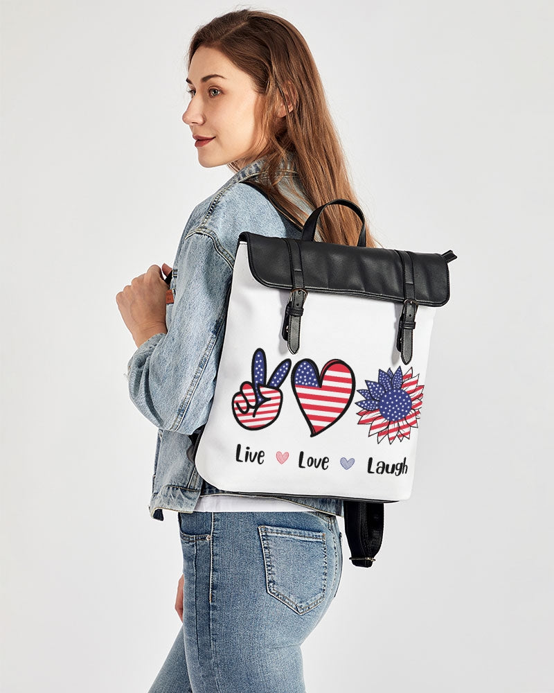 Live Laugh Love Flap Backpack