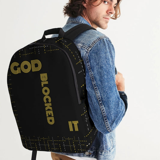 God Blocked It Large Backpack