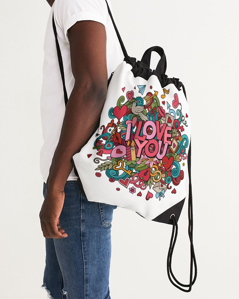 I Love You Drawstring Bag