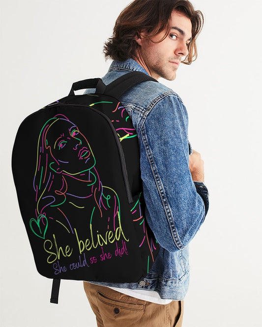 She Believed She Could So She Did Large Backpack